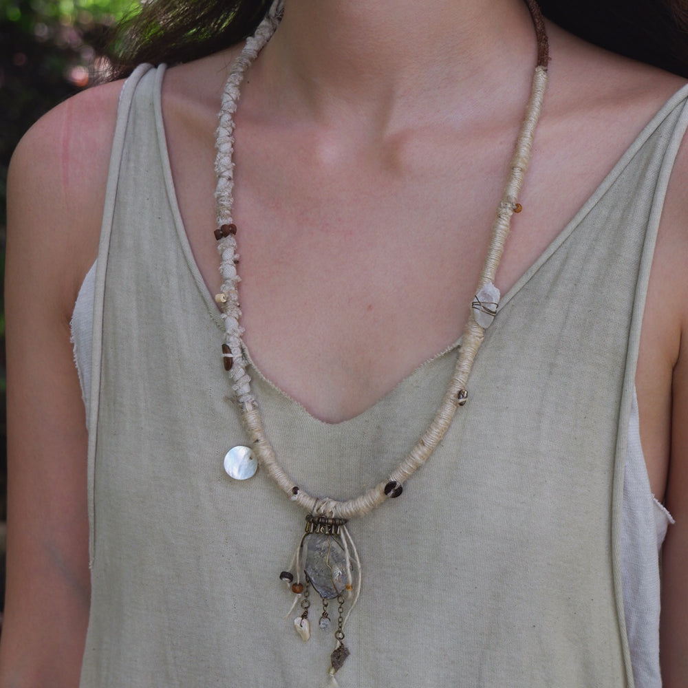 Healing Clarity White Crystal Necklace