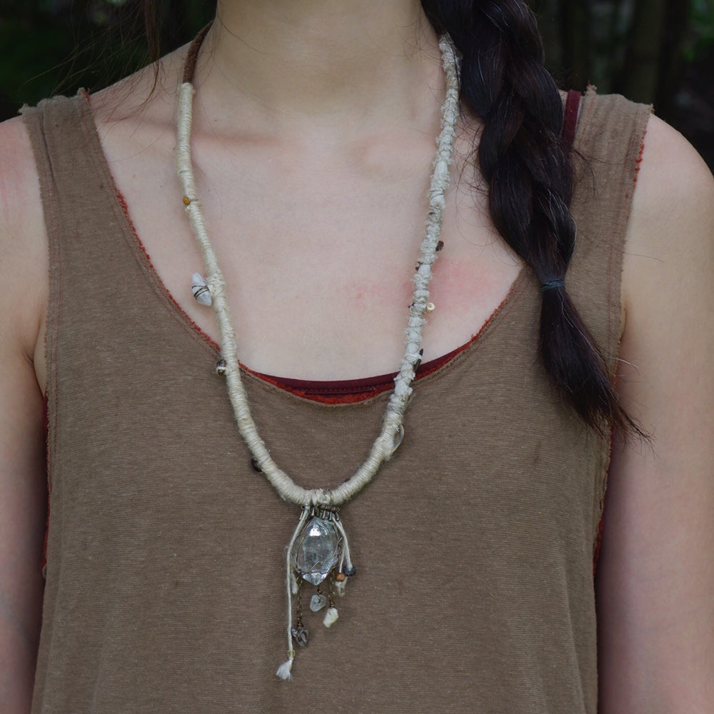 Healing Clarity White Crystal Necklace