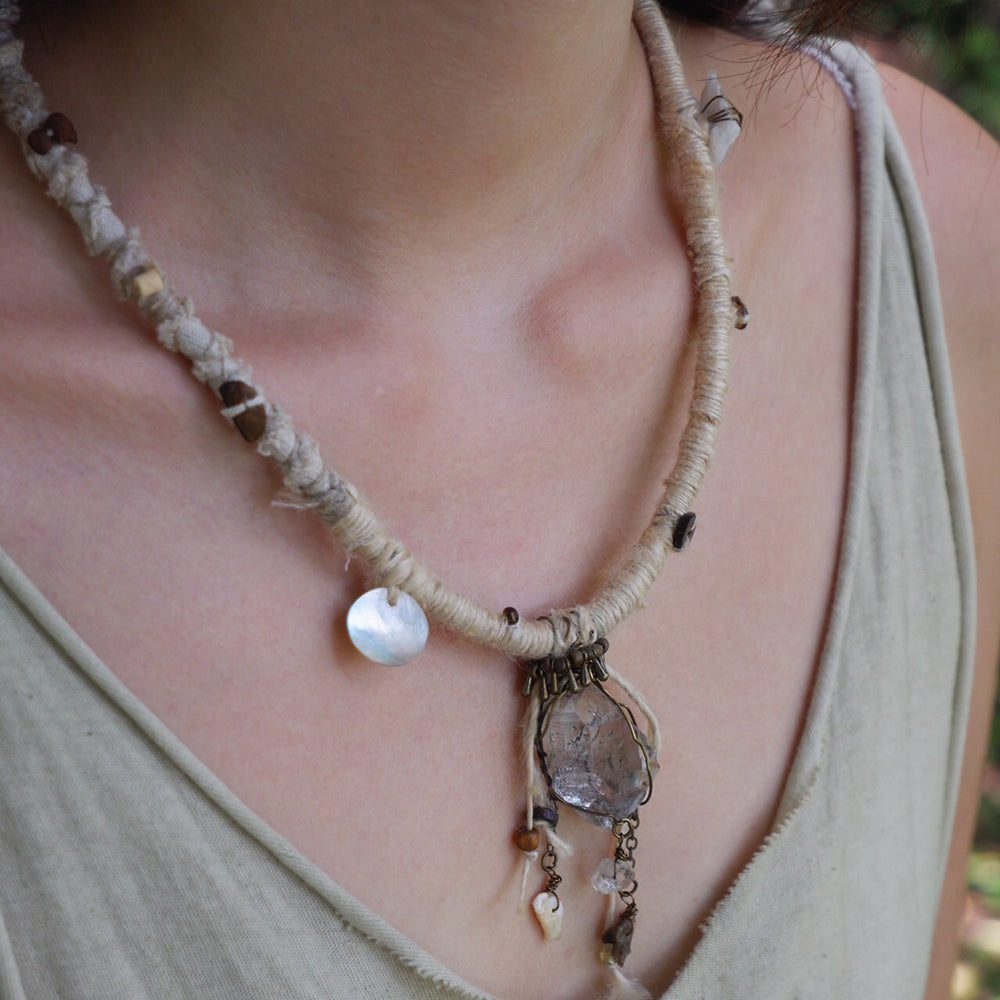 Healing Clarity White Crystal Necklace