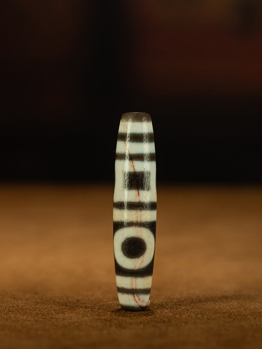 Tibetan Double Heaven Totem Dzambhala Necklace | Rare Nine-Eye Shale Stone Amulet