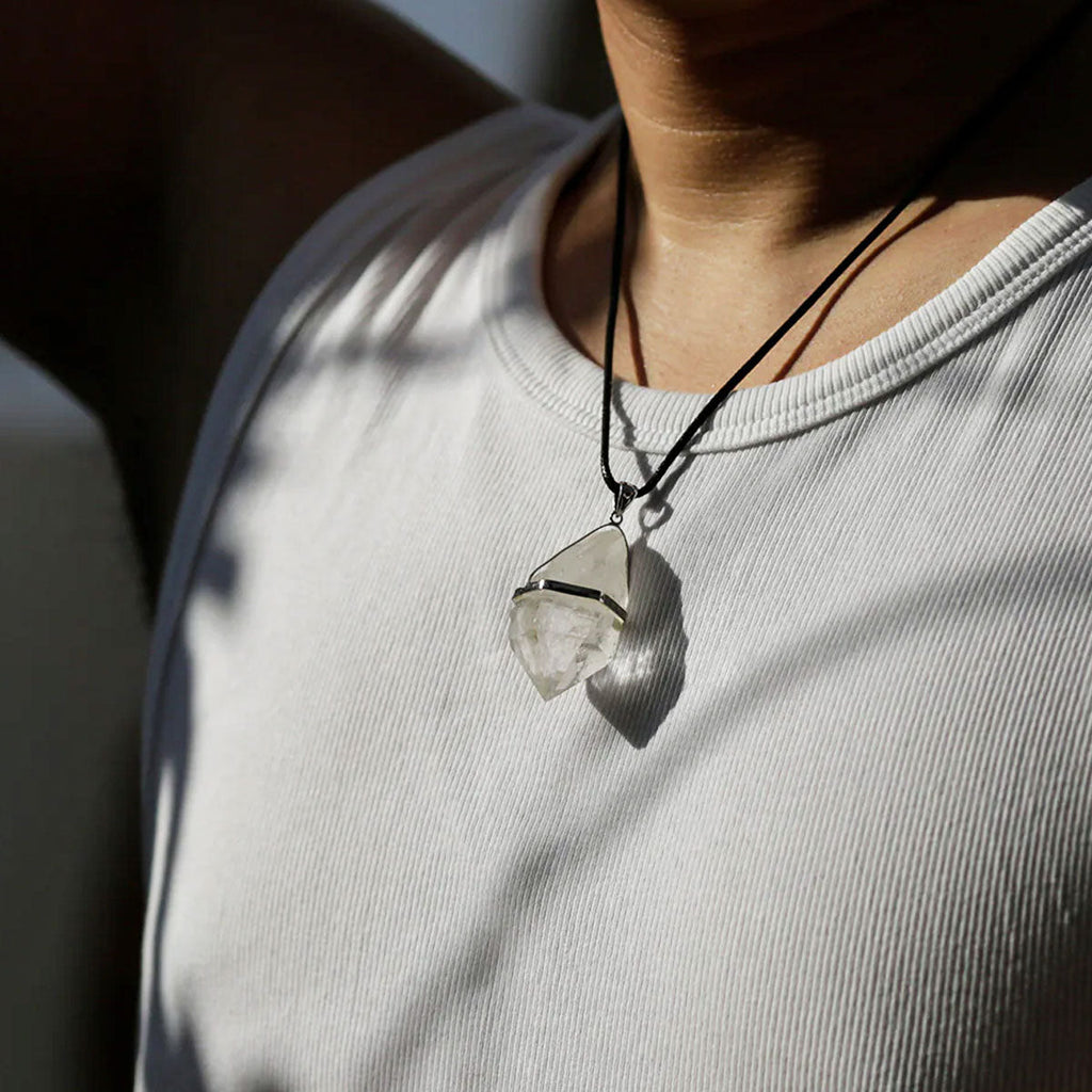 Healing Breath of Life Clear Quartz Sterling Silver Necklace