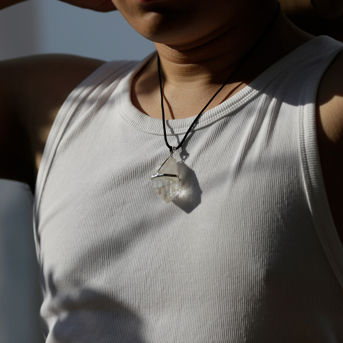 Healing Breath of Life Clear Quartz Sterling Silver Necklace