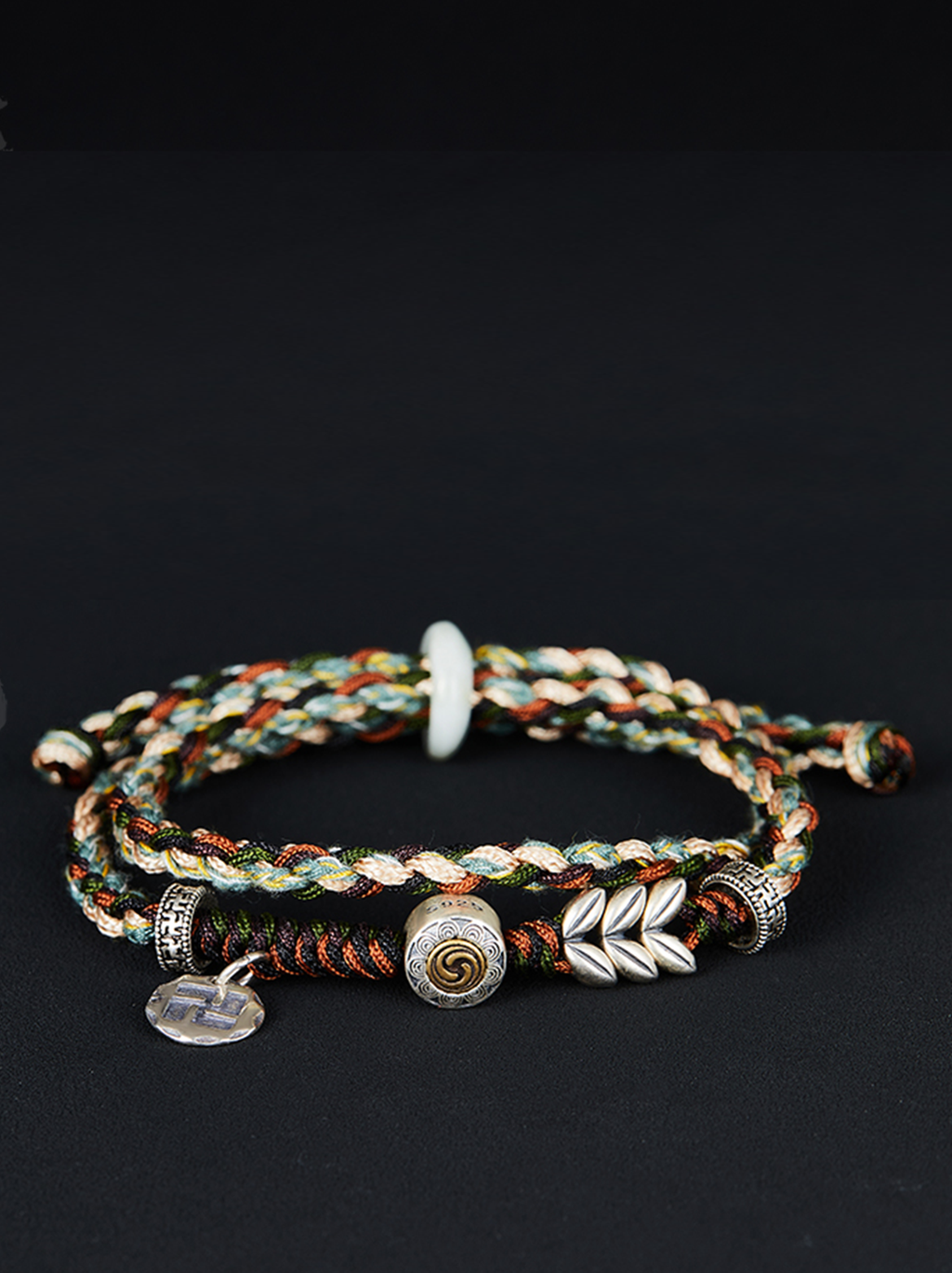 Handcrafted Sterling Silver Peace and Joy Wheat Ear Bracelet