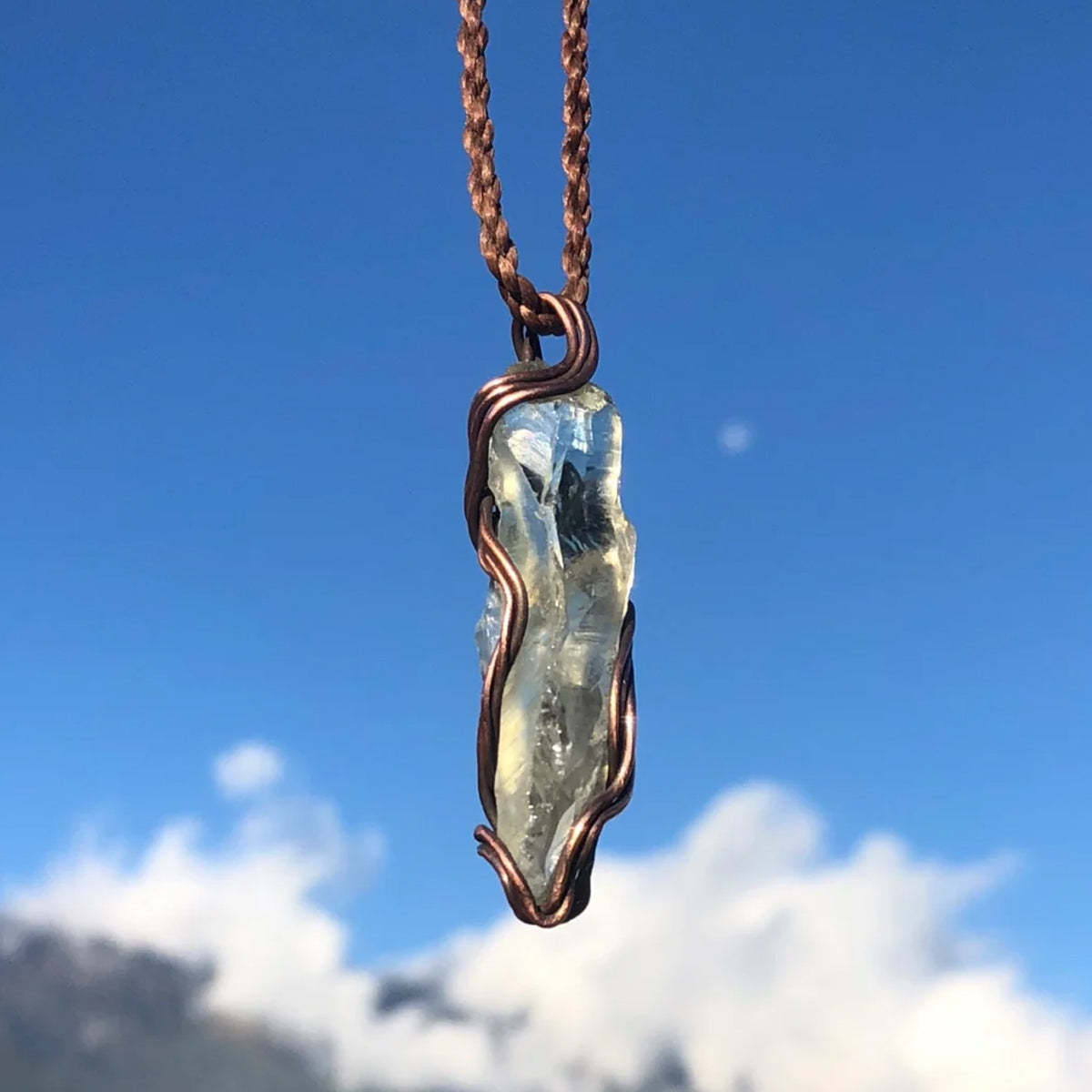 Celestial Clarity White Quartz Copper Necklace