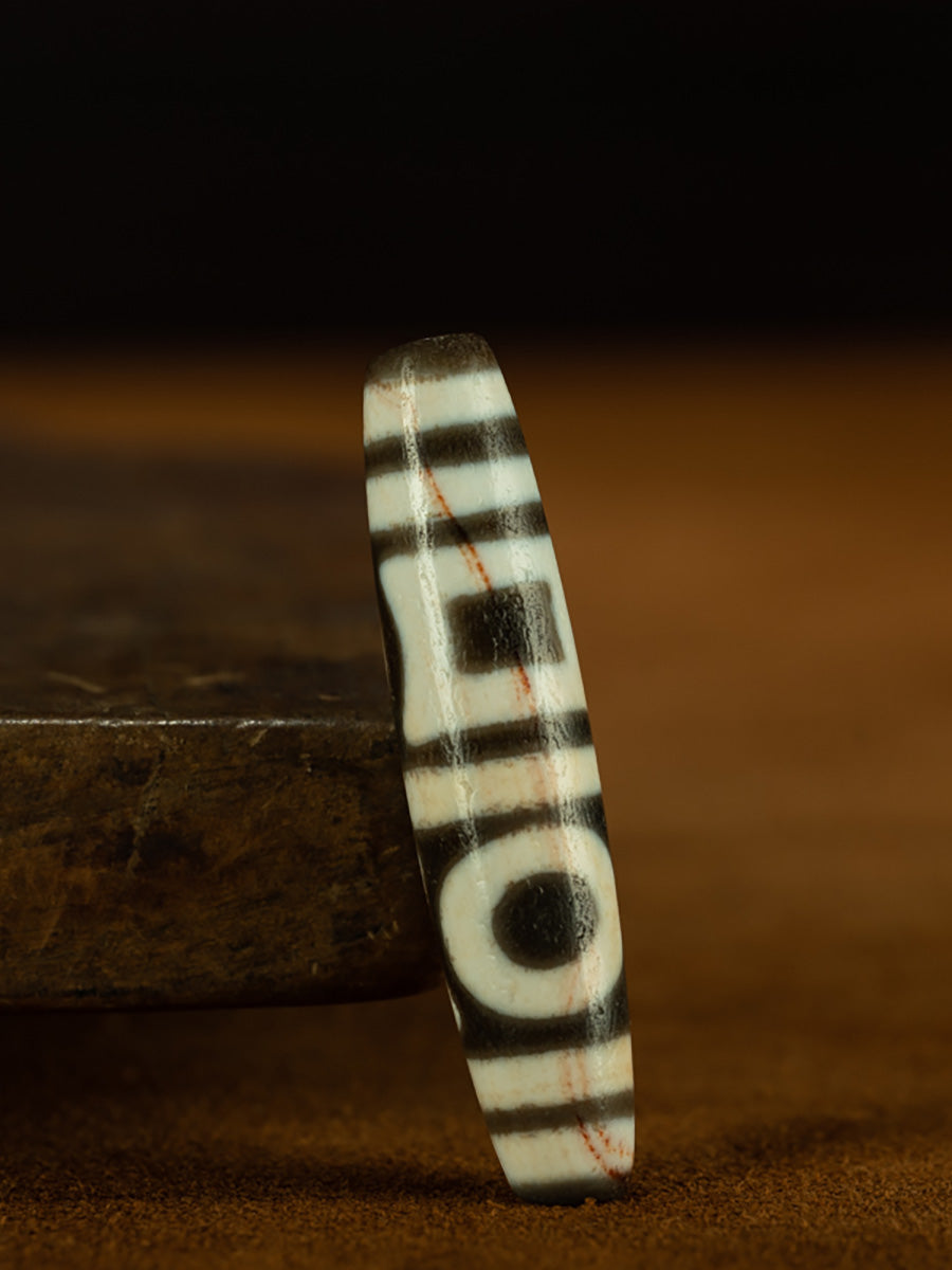 Tibetan Double Heaven Totem Dzambhala Necklace | Rare Nine-Eye Shale Stone Amulet