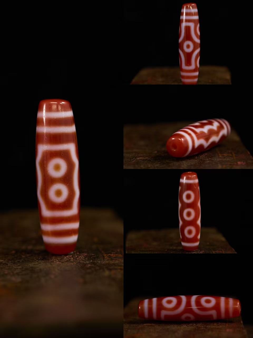 Sacred Flame Red Agate Dzi Bead