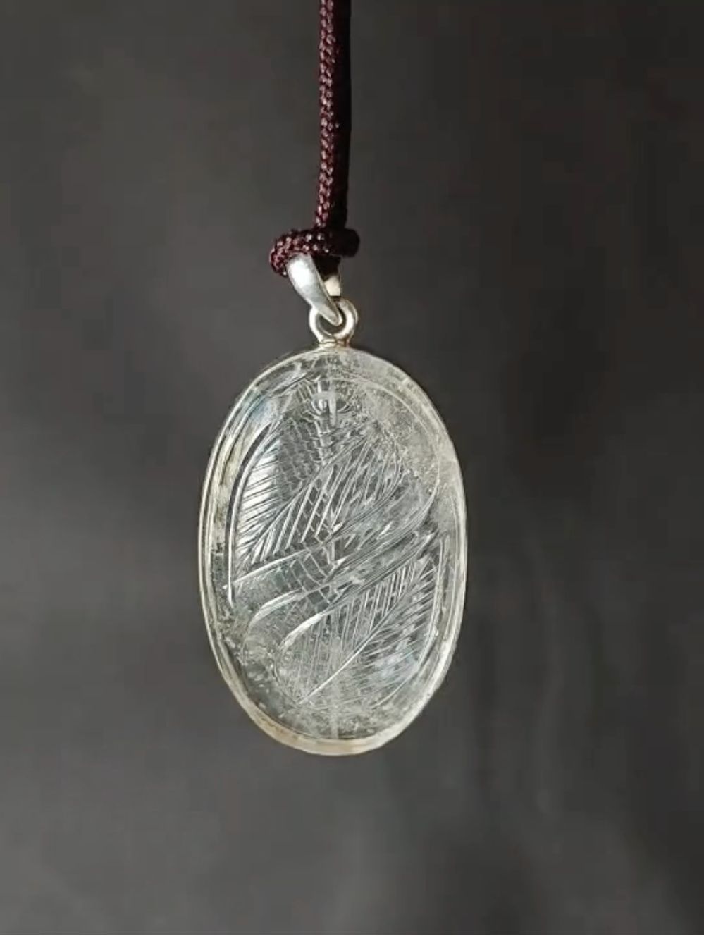 Himalayan Purity Clear Quartz Carved Necklace