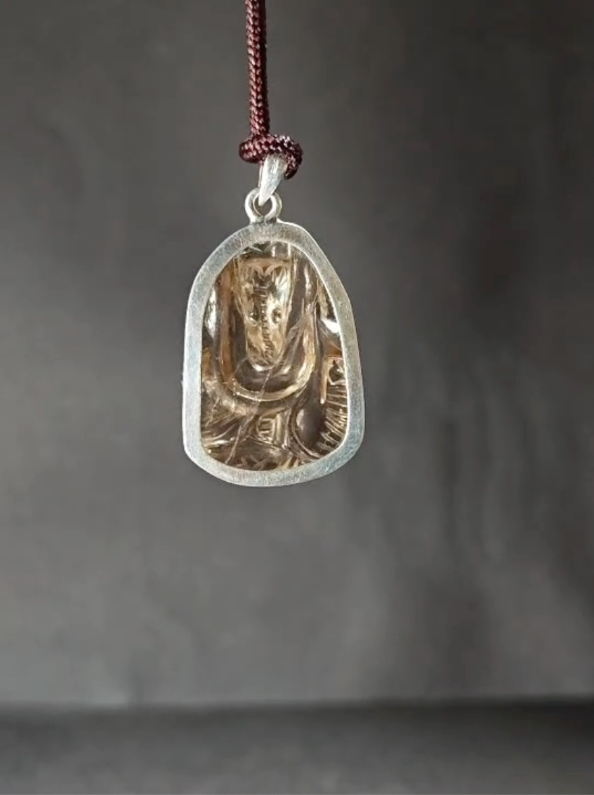 Himalayan Clear Quartz Ganesha Blessing Necklace