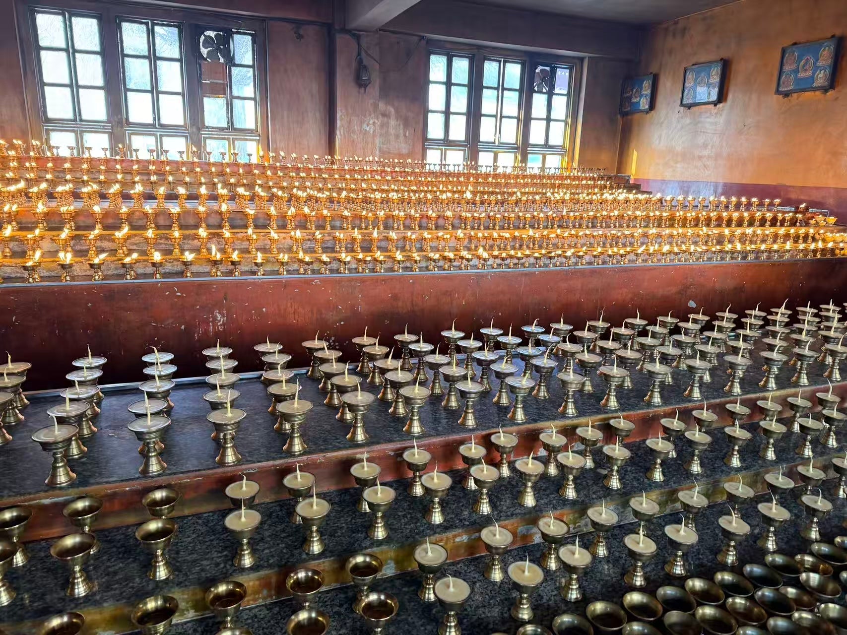 ✨ Lighting a Butter Lamp at Temple in Tibet
