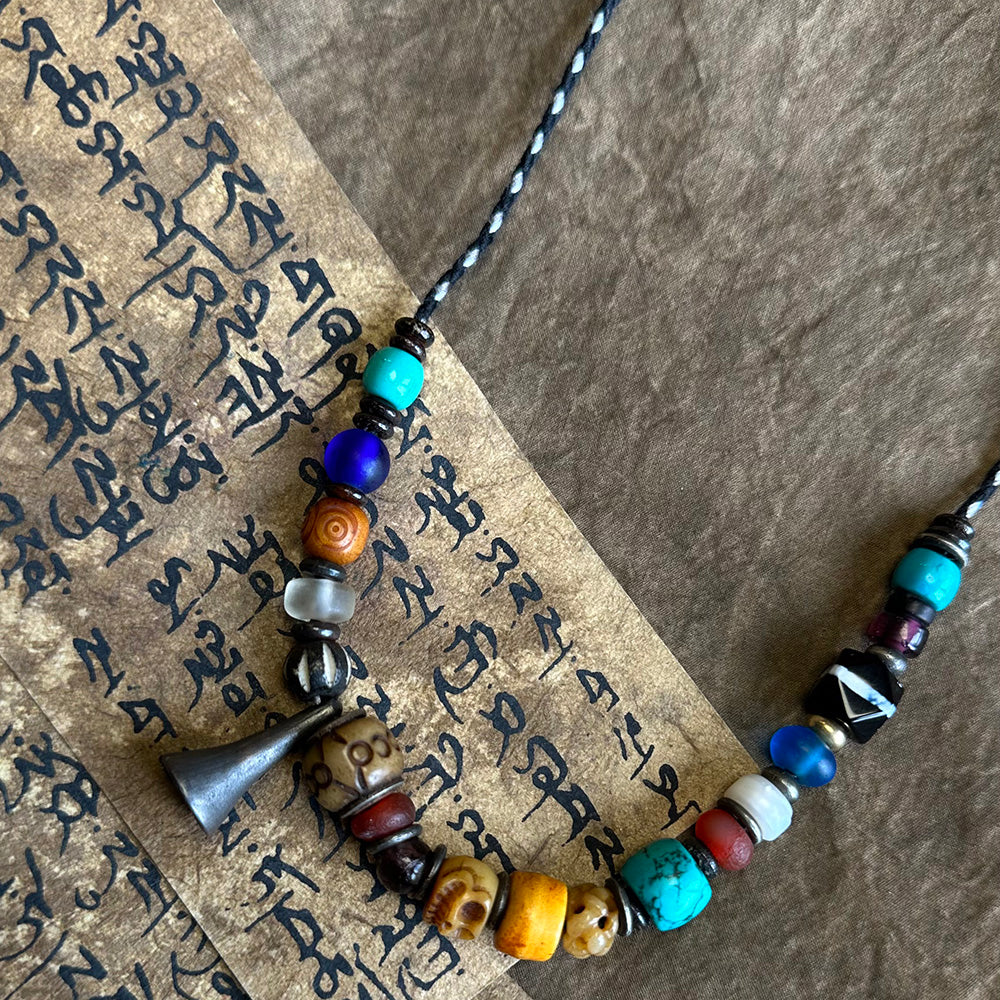 Tibetan Prosperity Blessing Gemstone Necklace