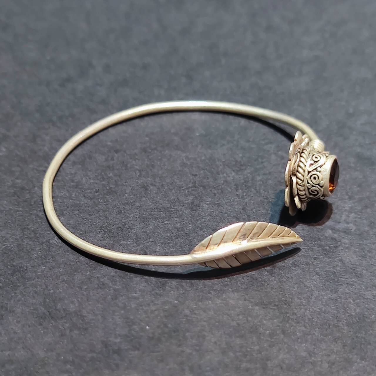 Radiant Clarity Bracelet | Pure Silver Citrine Bangle for Abundance and Spiritual Energy