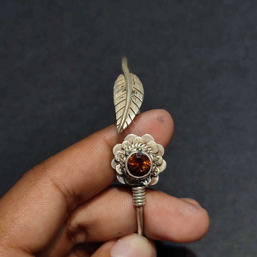 Radiant Clarity Bracelet | Pure Silver Citrine Bangle for Abundance and Spiritual Energy
