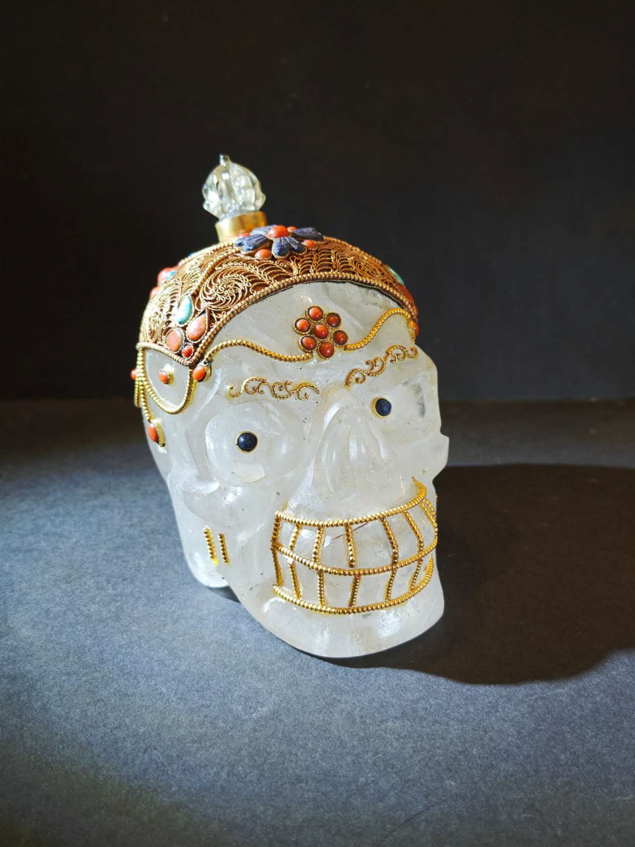 Himalayan Clear Quartz Skull of Impermanence