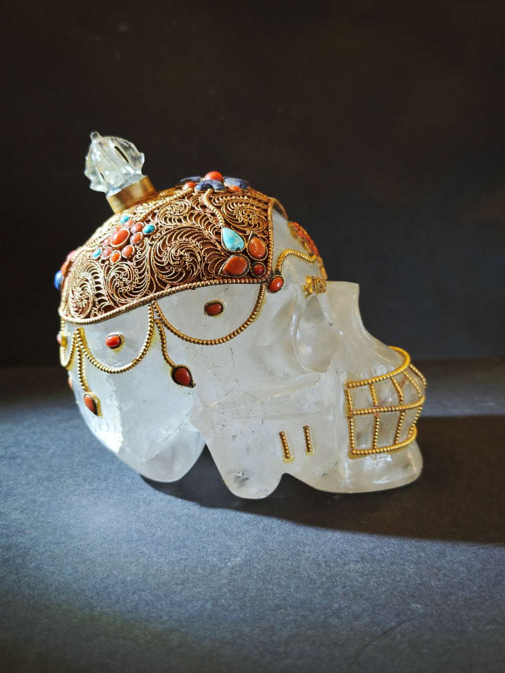Himalayan Clear Quartz Skull of Impermanence