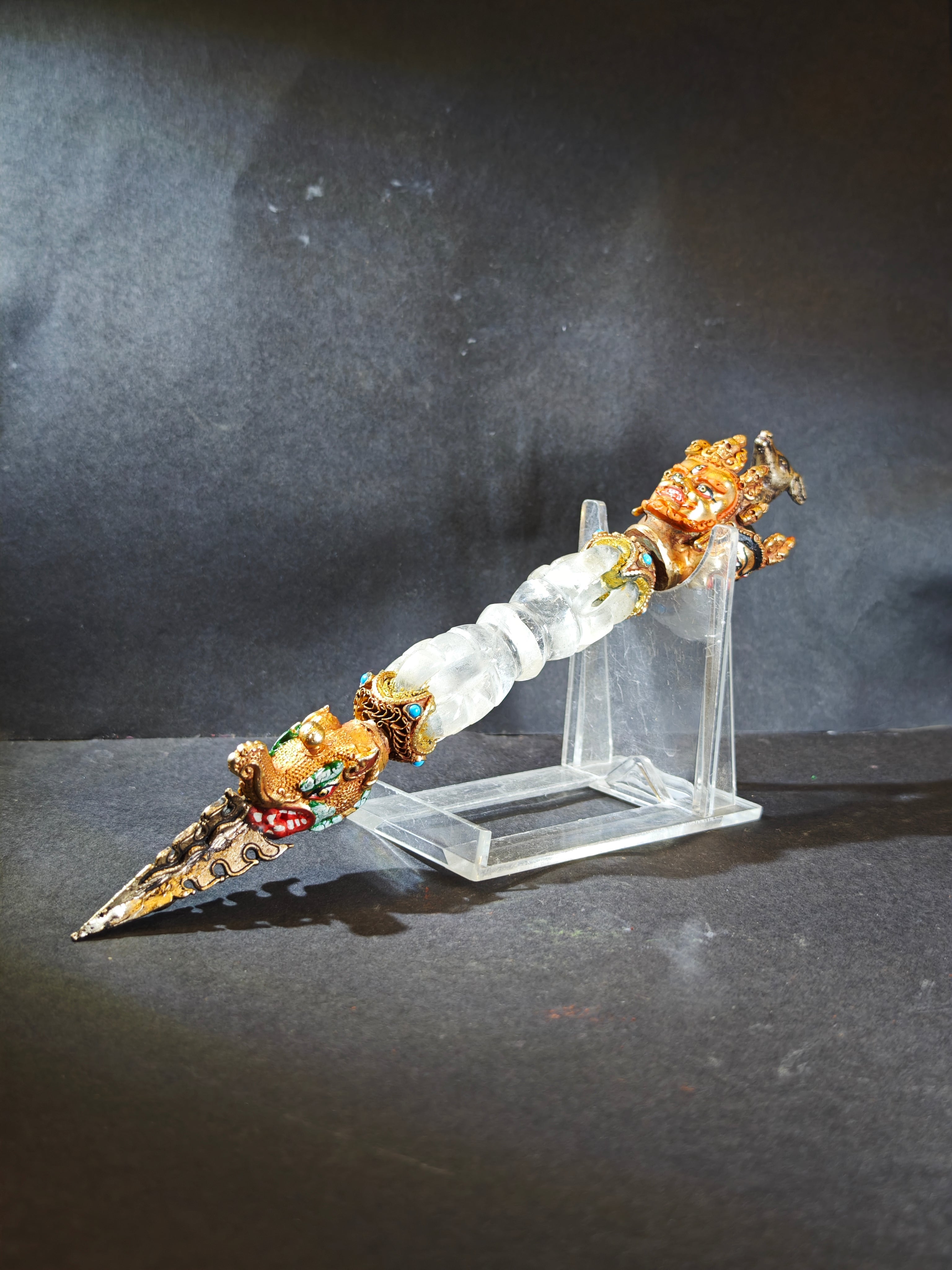 Guardian Phurba Clear Quartz Ritual Dagger Ornament