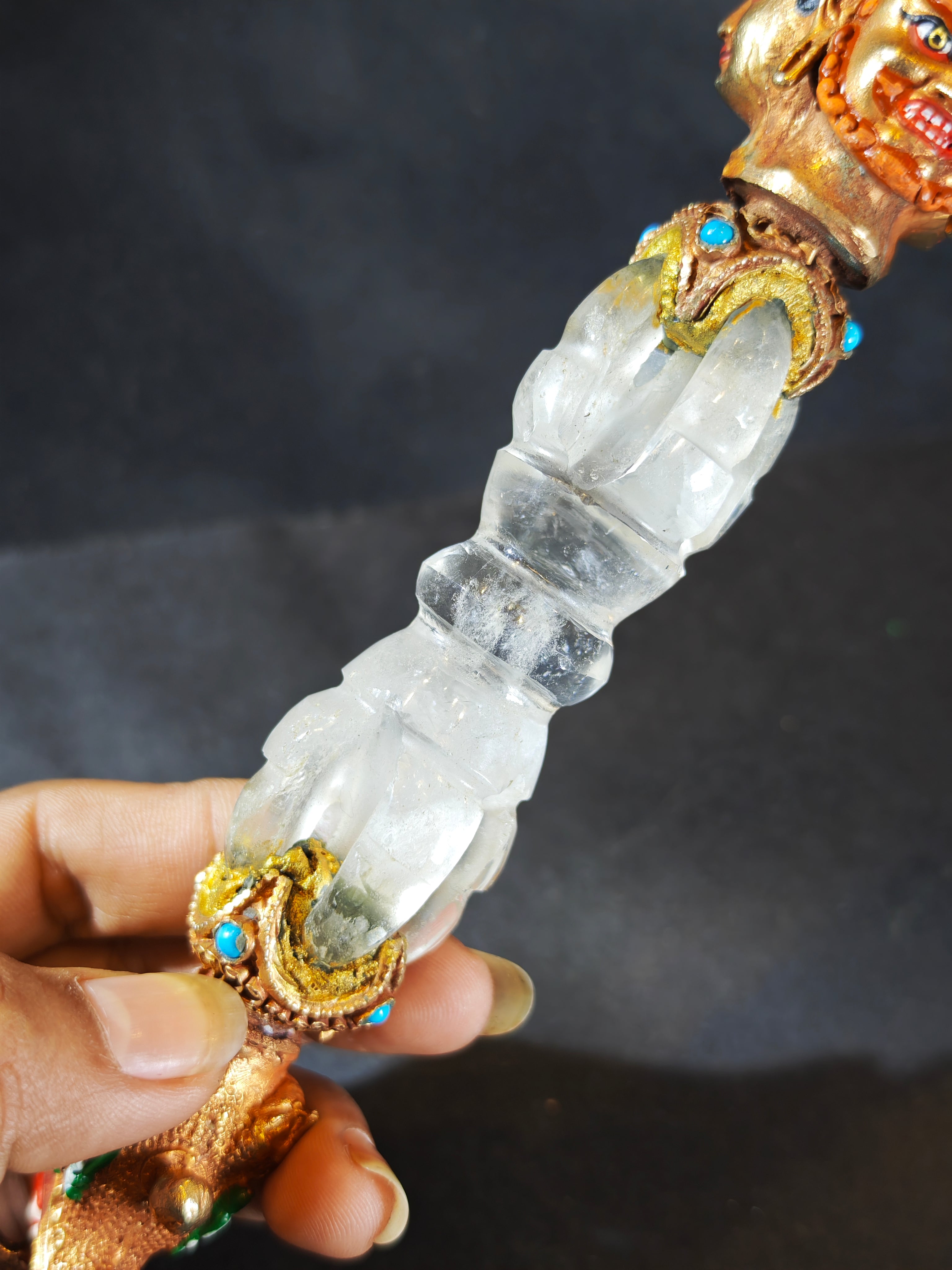 Guardian Phurba Clear Quartz Ritual Dagger Ornament