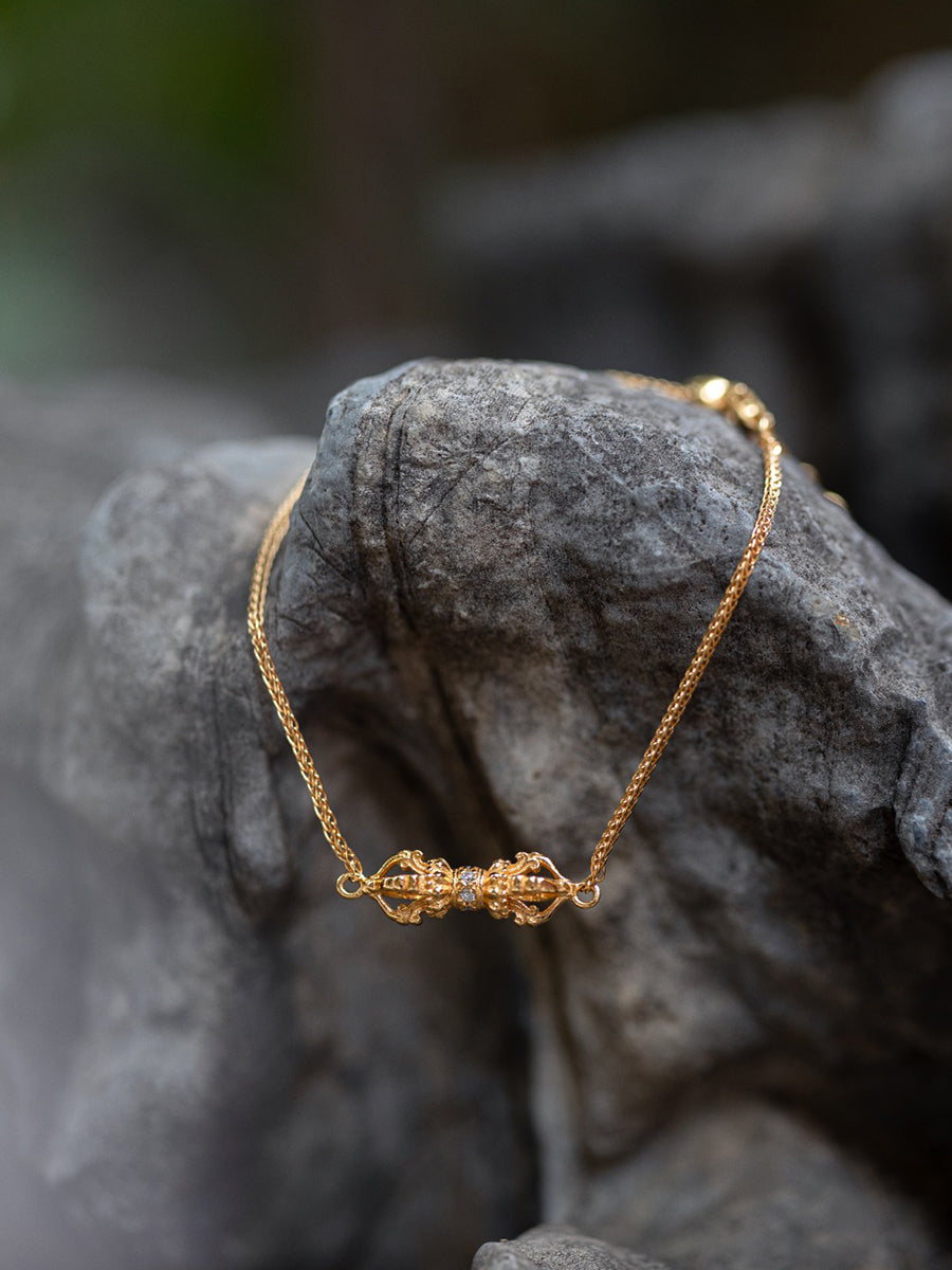 24K Gold-Plated Vajra Pendant Bracelet