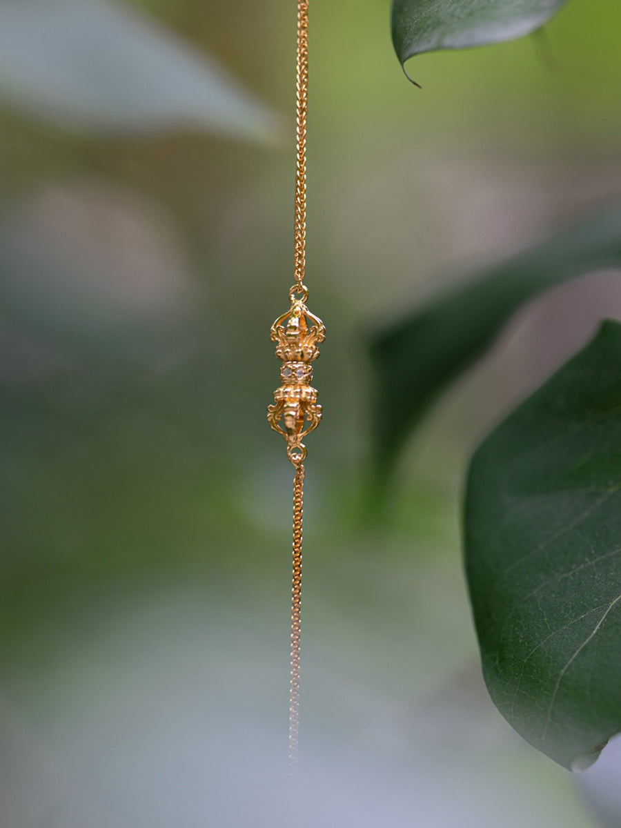 24K Gold-Plated Vajra Pendant Bracelet