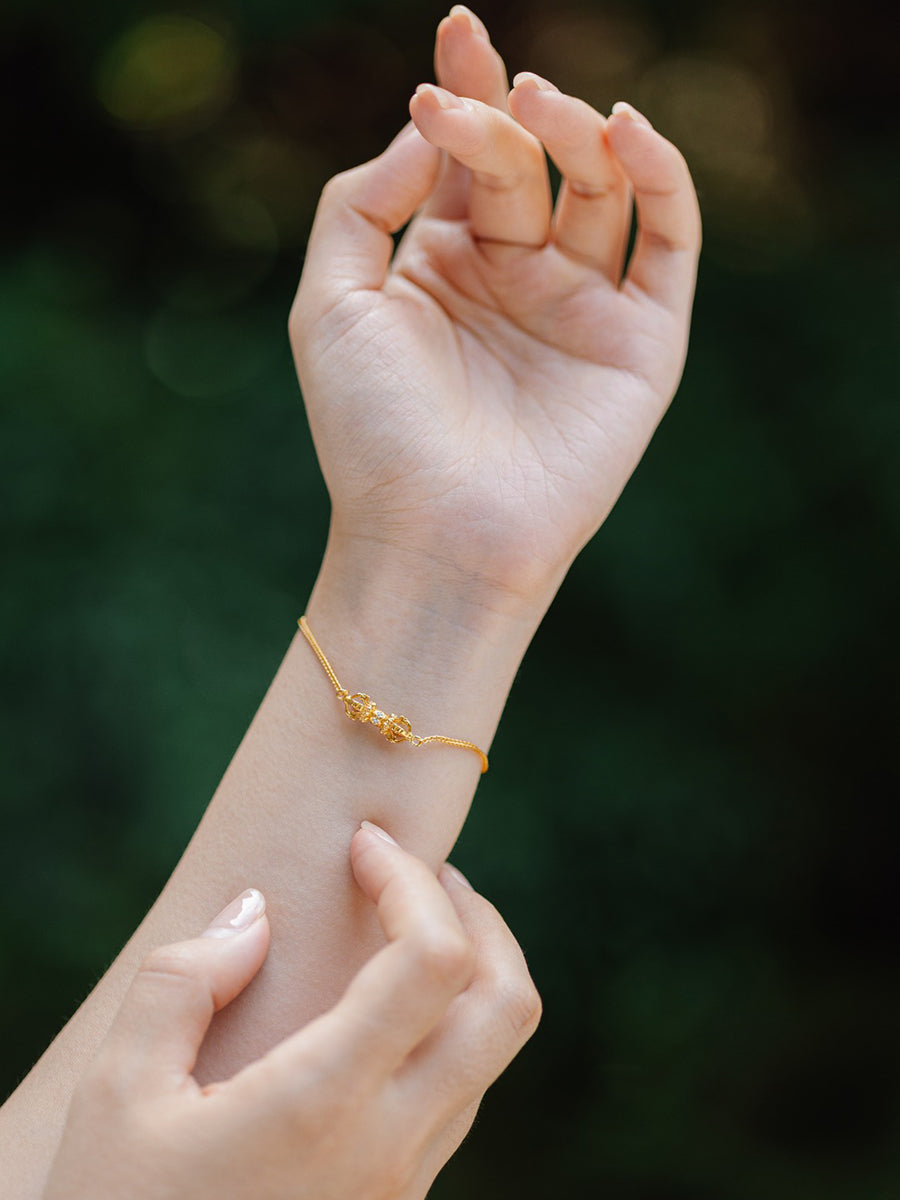 24K Gold-Plated Vajra Pendant Bracelet