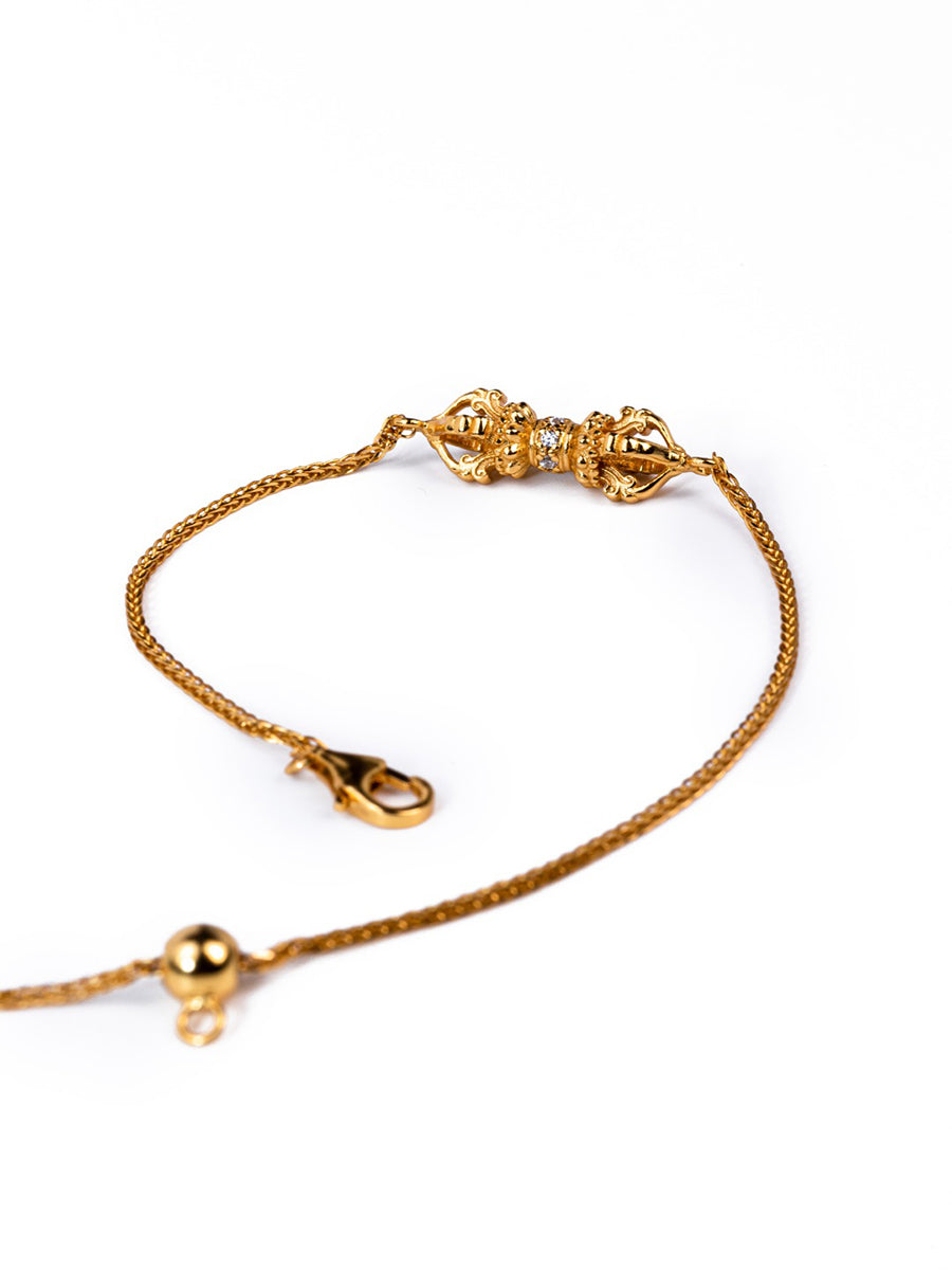 24K Gold-Plated Vajra Pendant Bracelet