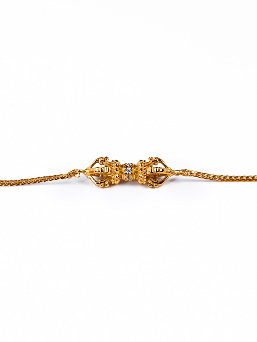 24K Gold-Plated Vajra Pendant Bracelet