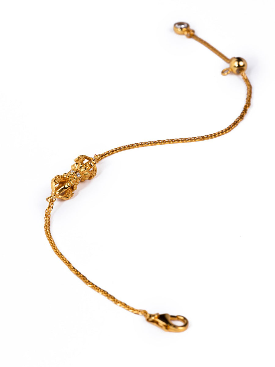 24K Gold-Plated Vajra Pendant Bracelet