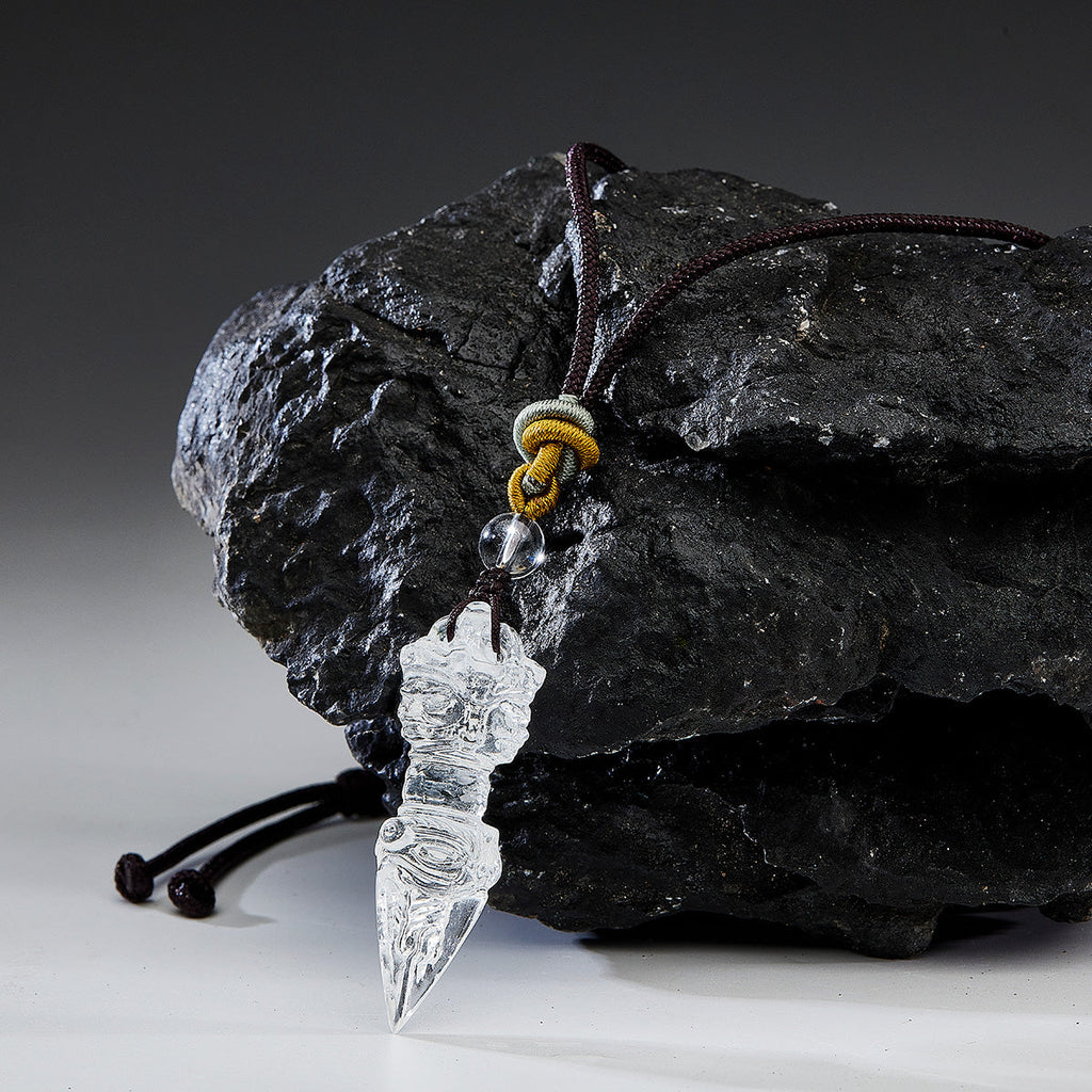 Phurba Vajra Protective Energy Clear Quartz Necklace