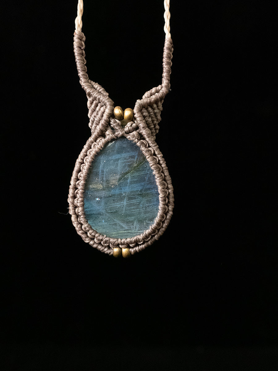 Echo of Peace Labradorite Wax Rope Necklace