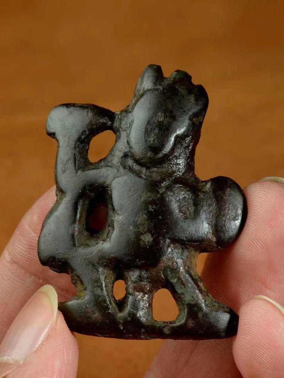 Song–Yuan Thokcha Vajrapani Black Lacquer Patina Amulet