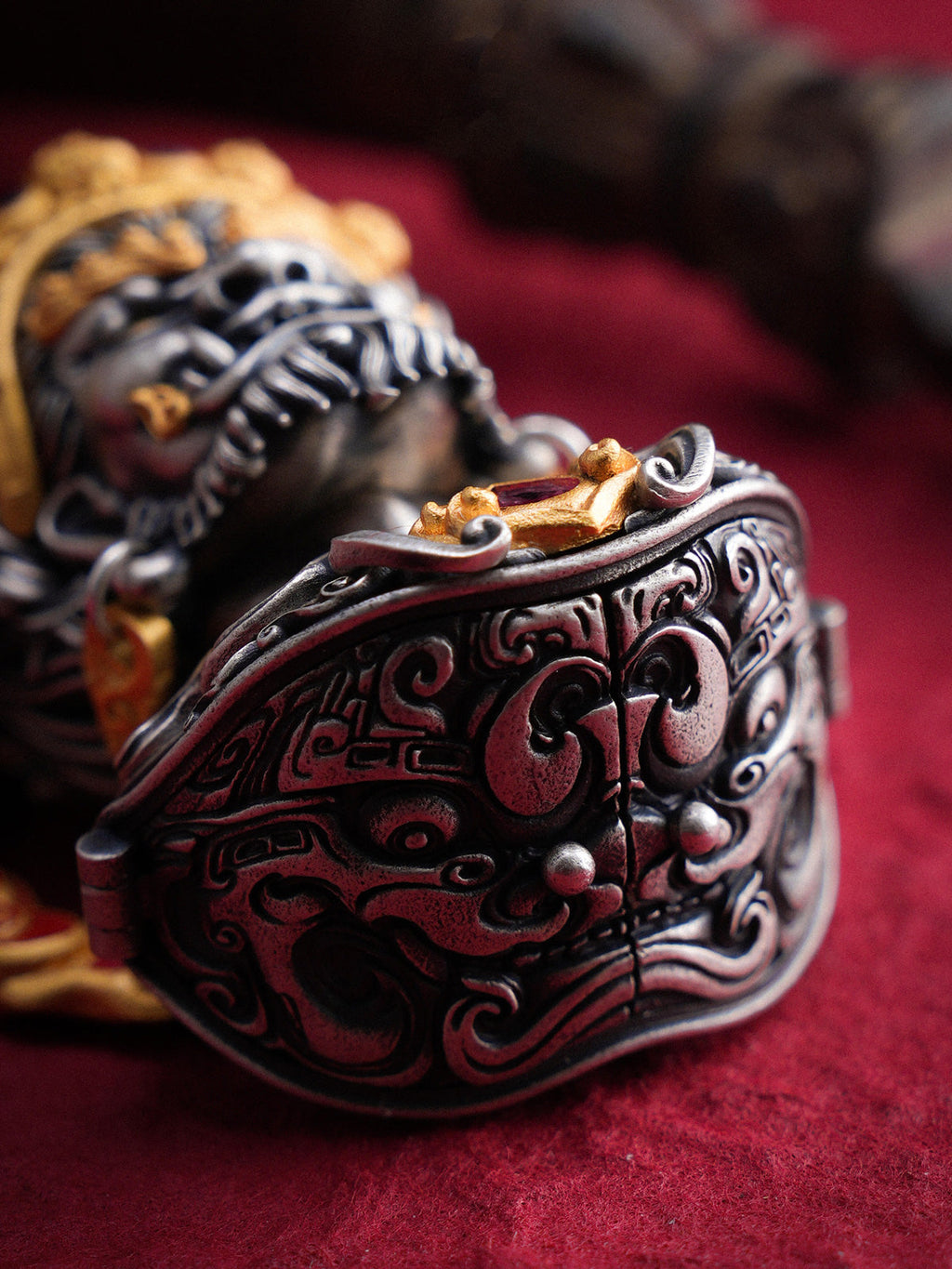 Mahakala Wrathful Protector Sterling Silver Necklace