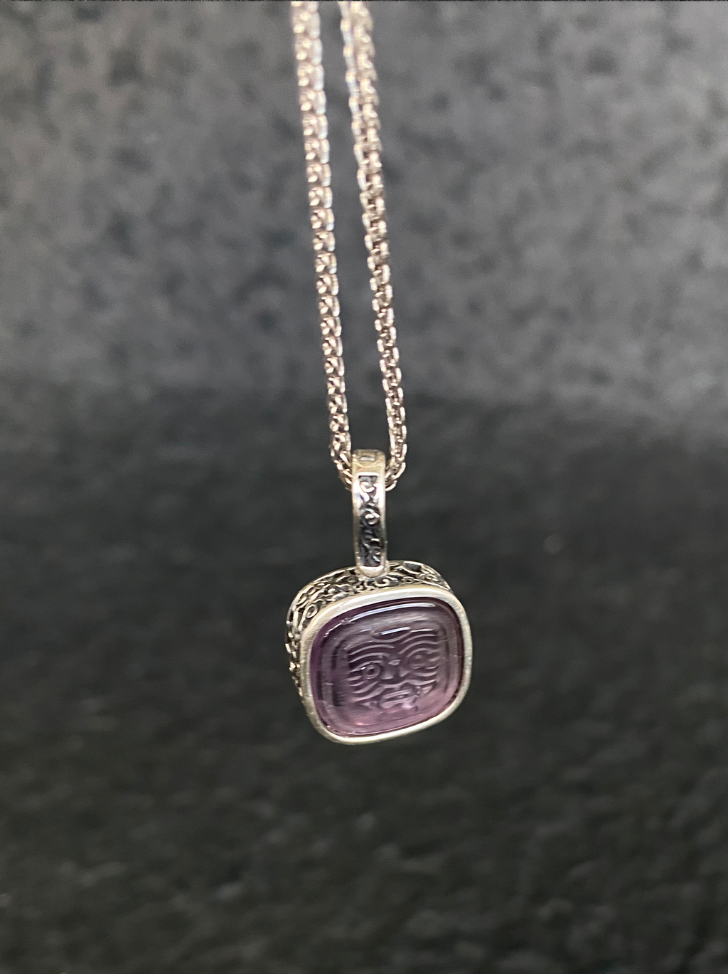 Sterling Silver & Amethyst Wealth Goddess Zakirum Necklace