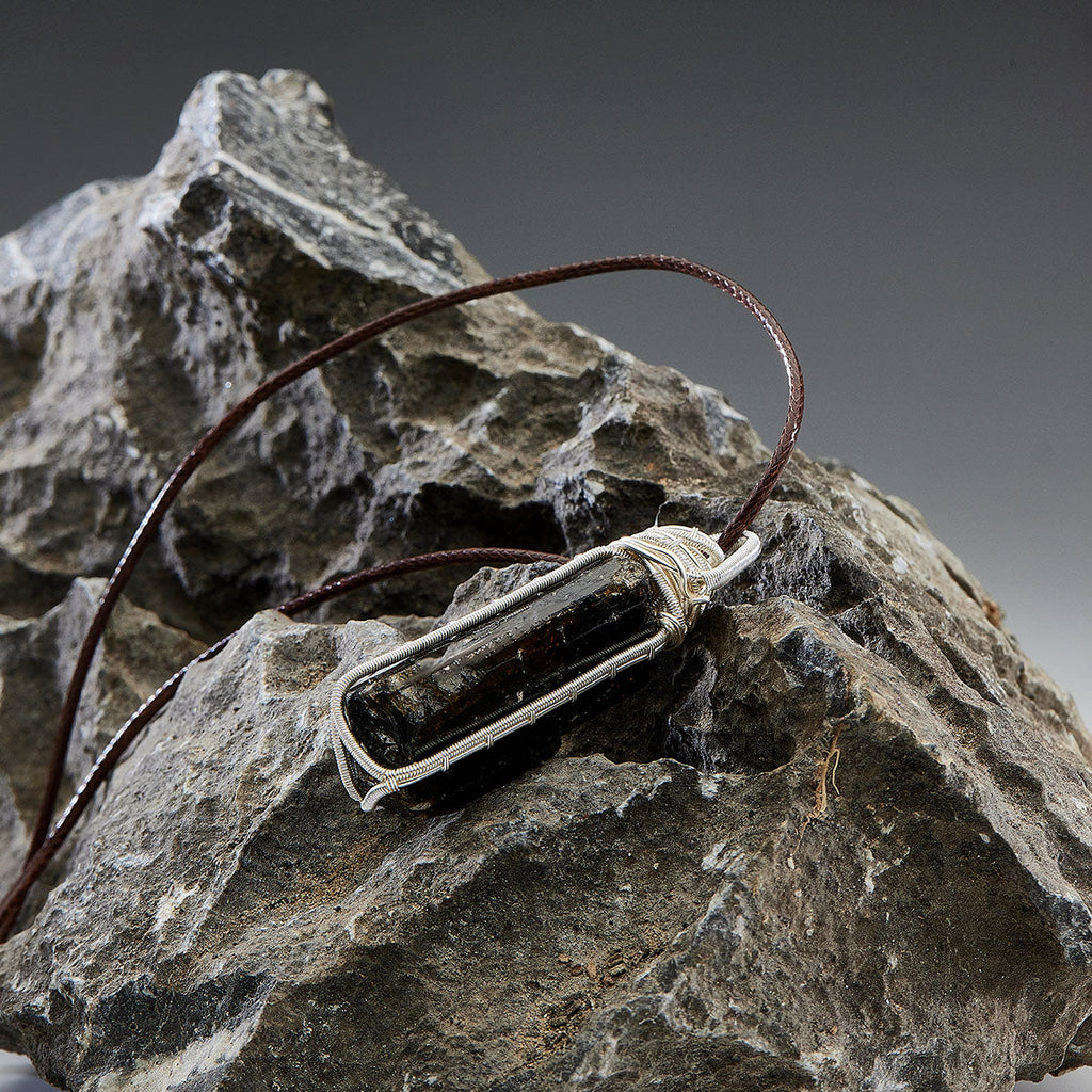 The Shield · Black Tourmaline Silver Pendant