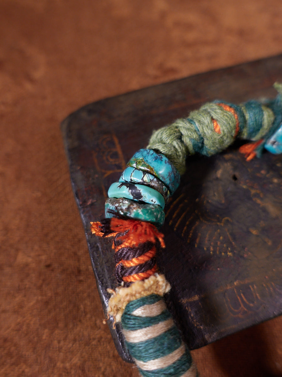Wrapped Earth Turquoise Sterling Silver Charm Bracelet