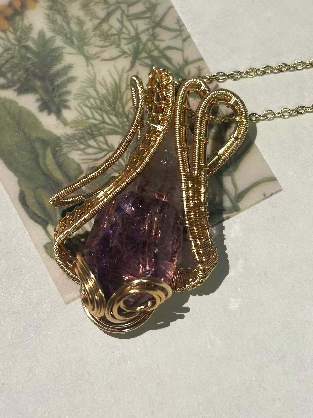 Kailash Energy Amour Super 7 Amethyst nt Necklace Handcrafted Copper