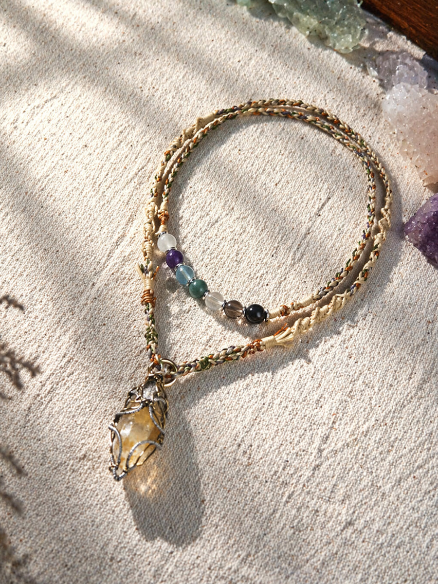 Seven Chakra Divine Clarity Necklace & Bracelet Clear Crystal