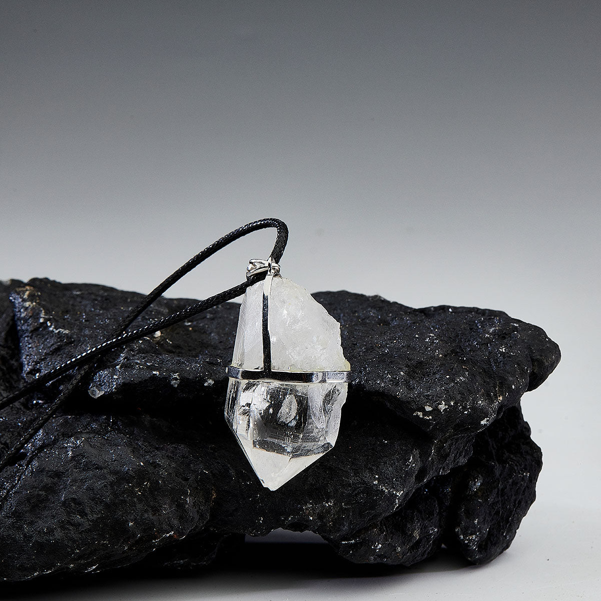 Healing Breath of Life Clear Quartz Sterling Silver Necklace