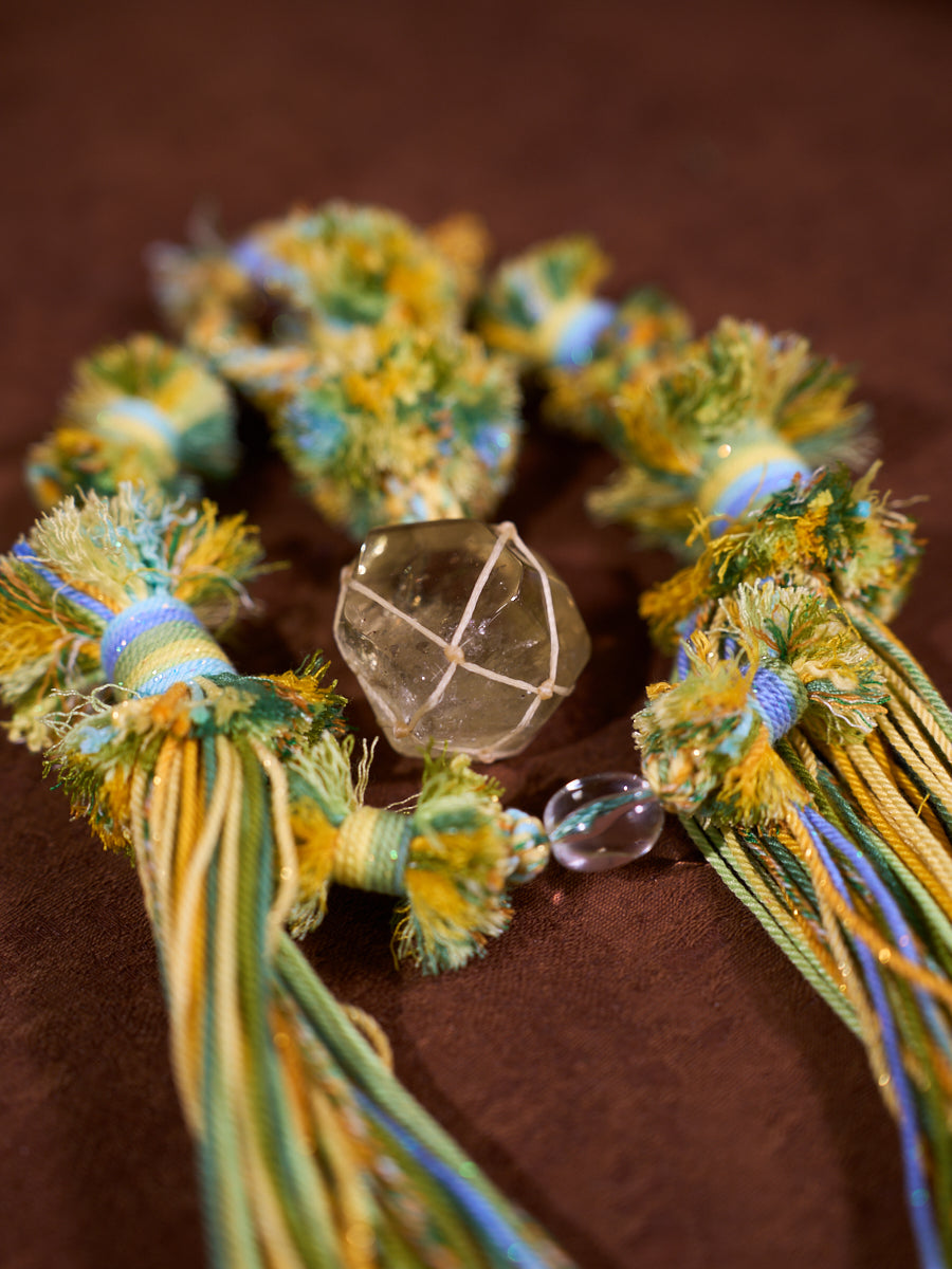 Tibetan Citrine Knotwork Talisman Bag Charm