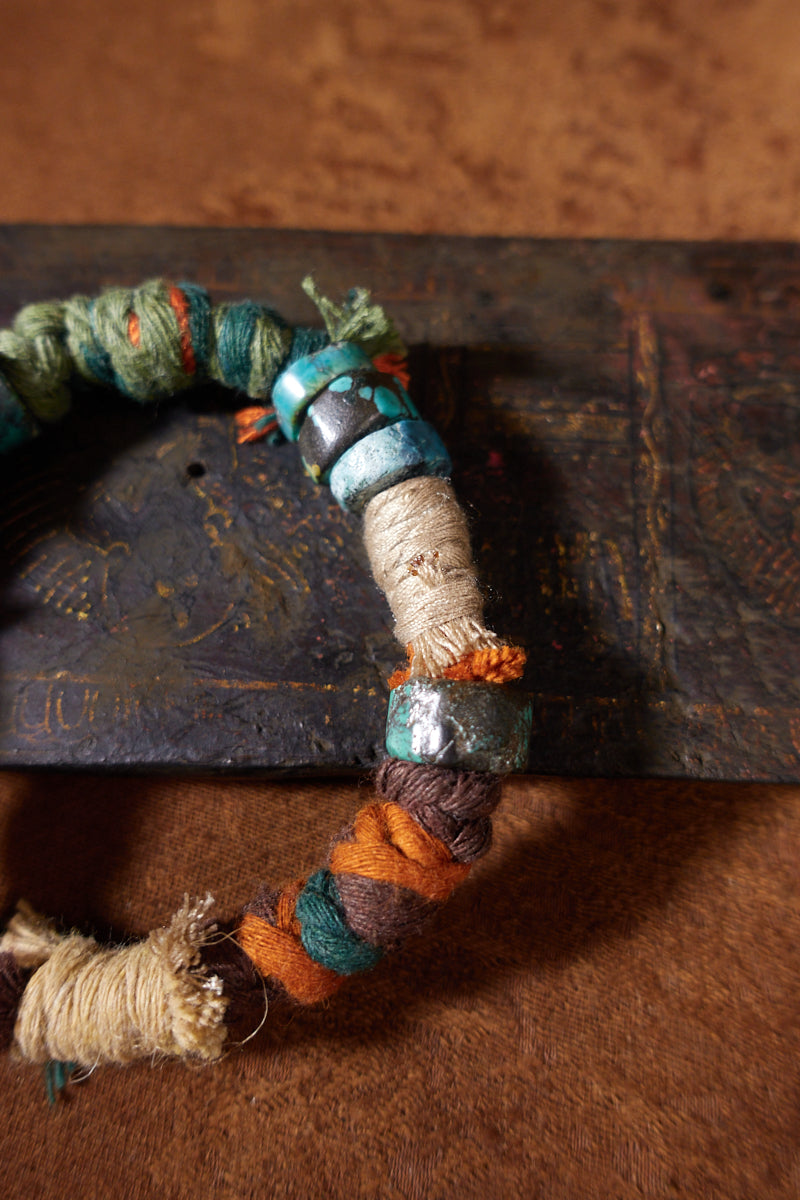 Wrapped Earth Turquoise Sterling Silver Charm Bracelet