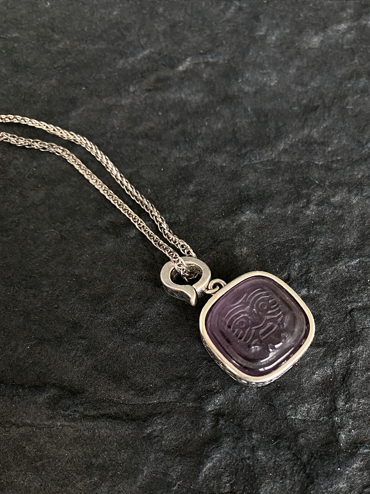 Sterling Silver & Amethyst Wealth Goddess Zakirum Necklace