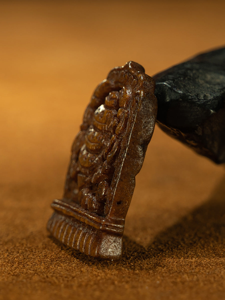 Ming Dynasty Style Tibetan High-Yu Carved Angry Padmasambhava Scorpion Talisman Necklace