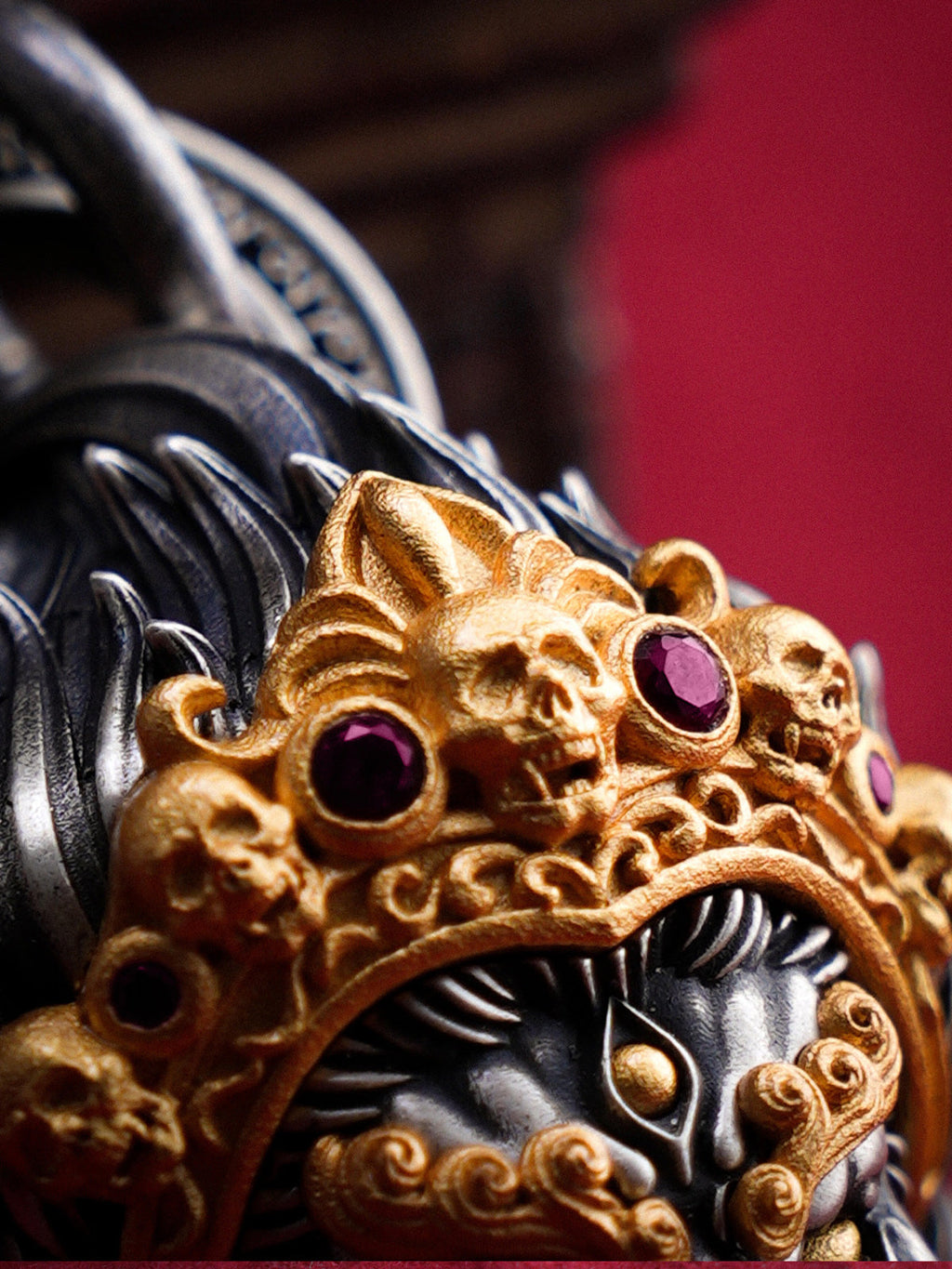Mahakala Wrathful Protector Sterling Silver Necklace