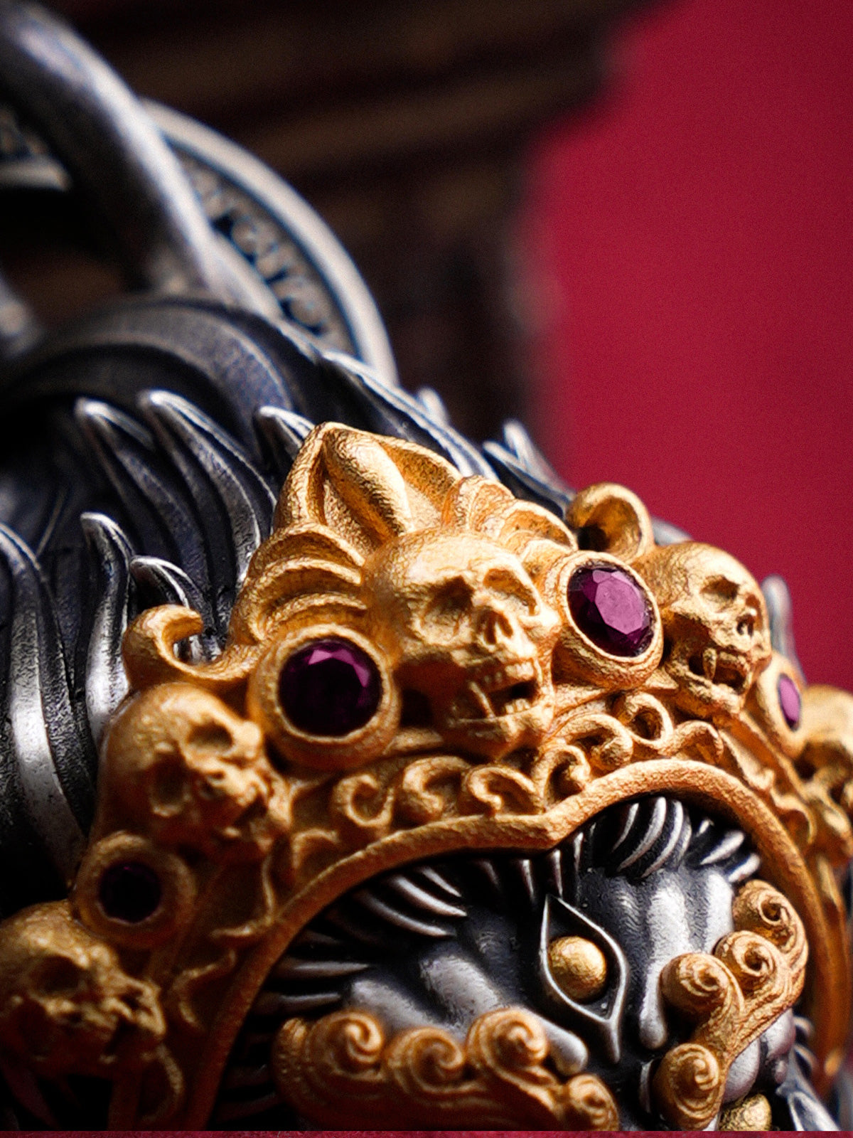 Mahakala Wrathful Protector Sterling Silver Necklace