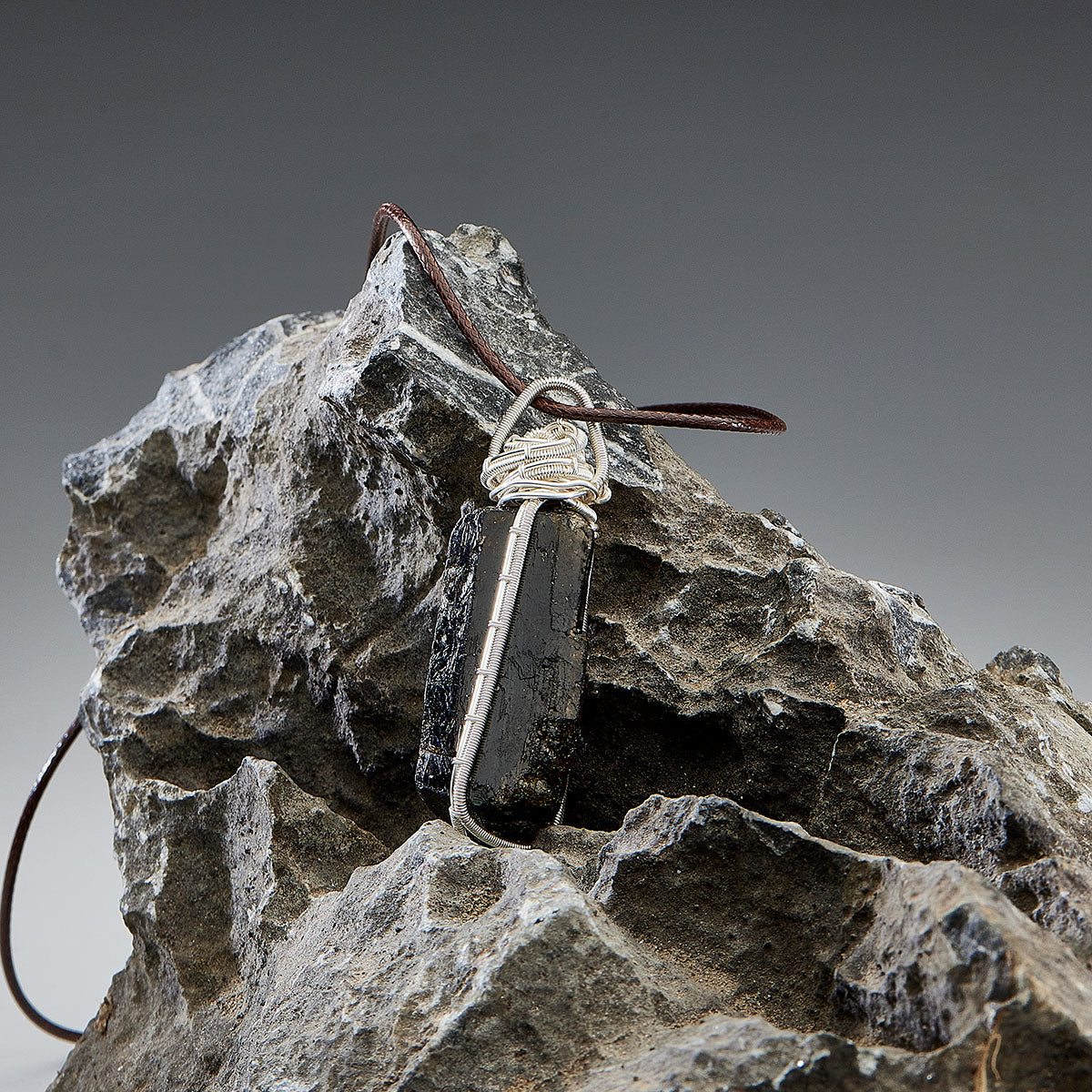 The Shield · Black Tourmaline Silver Pendant