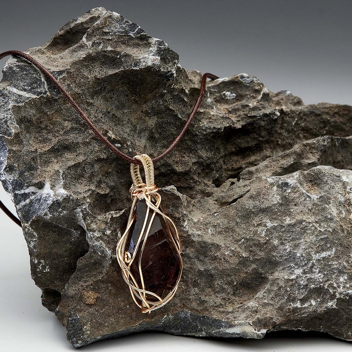 Spiritual Energy Super 7 Amethyst Gold Plated Necklace