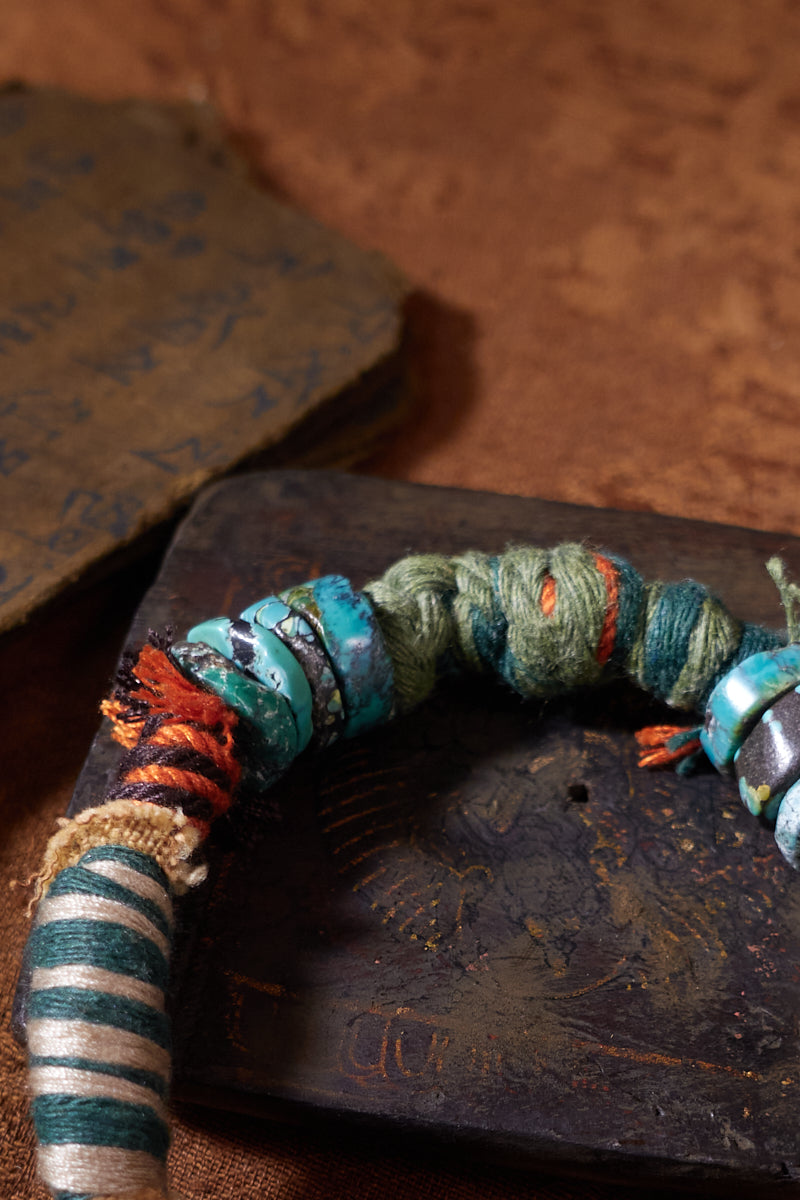 Wrapped Earth Turquoise Sterling Silver Charm Bracelet