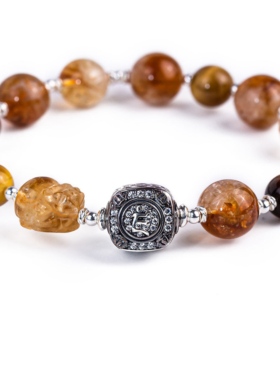 Yellow Jambhala Pixiu Multi-Gem Bracelet | Prosperity, Protection & Abundance Energy