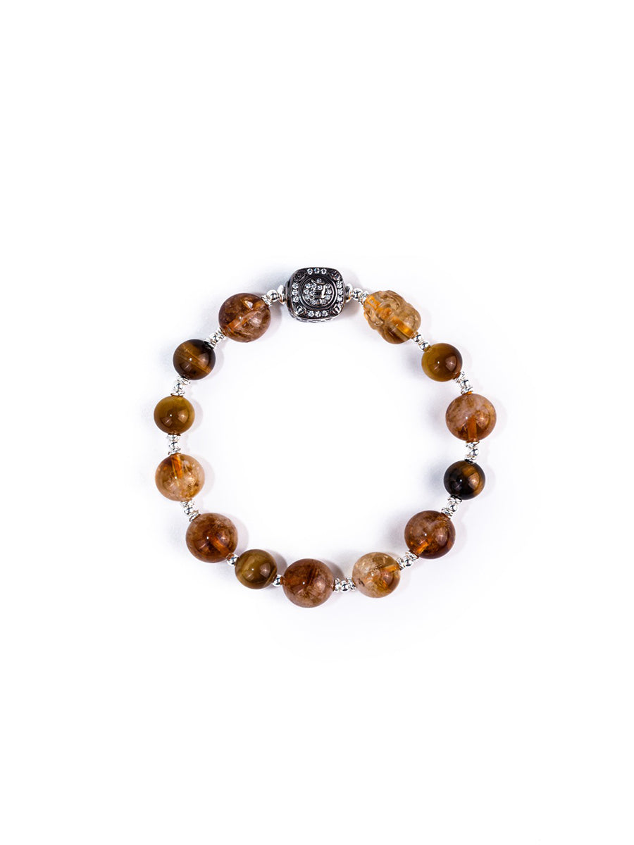 Yellow Jambhala Pixiu Multi-Gem Bracelet | Prosperity, Protection & Abundance Energy