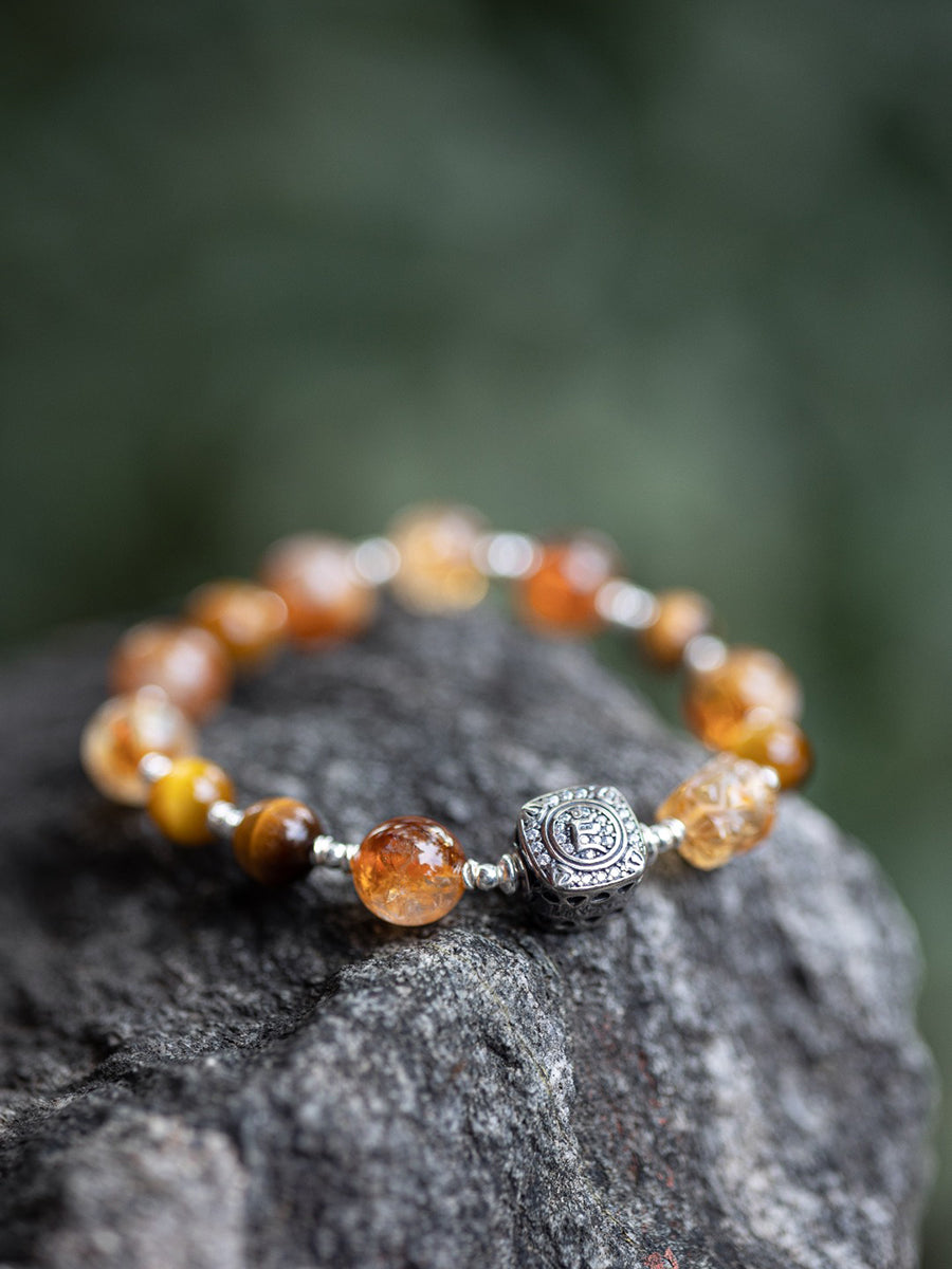 Yellow Jambhala Pixiu Multi-Gem Bracelet | Prosperity, Protection & Abundance Energy