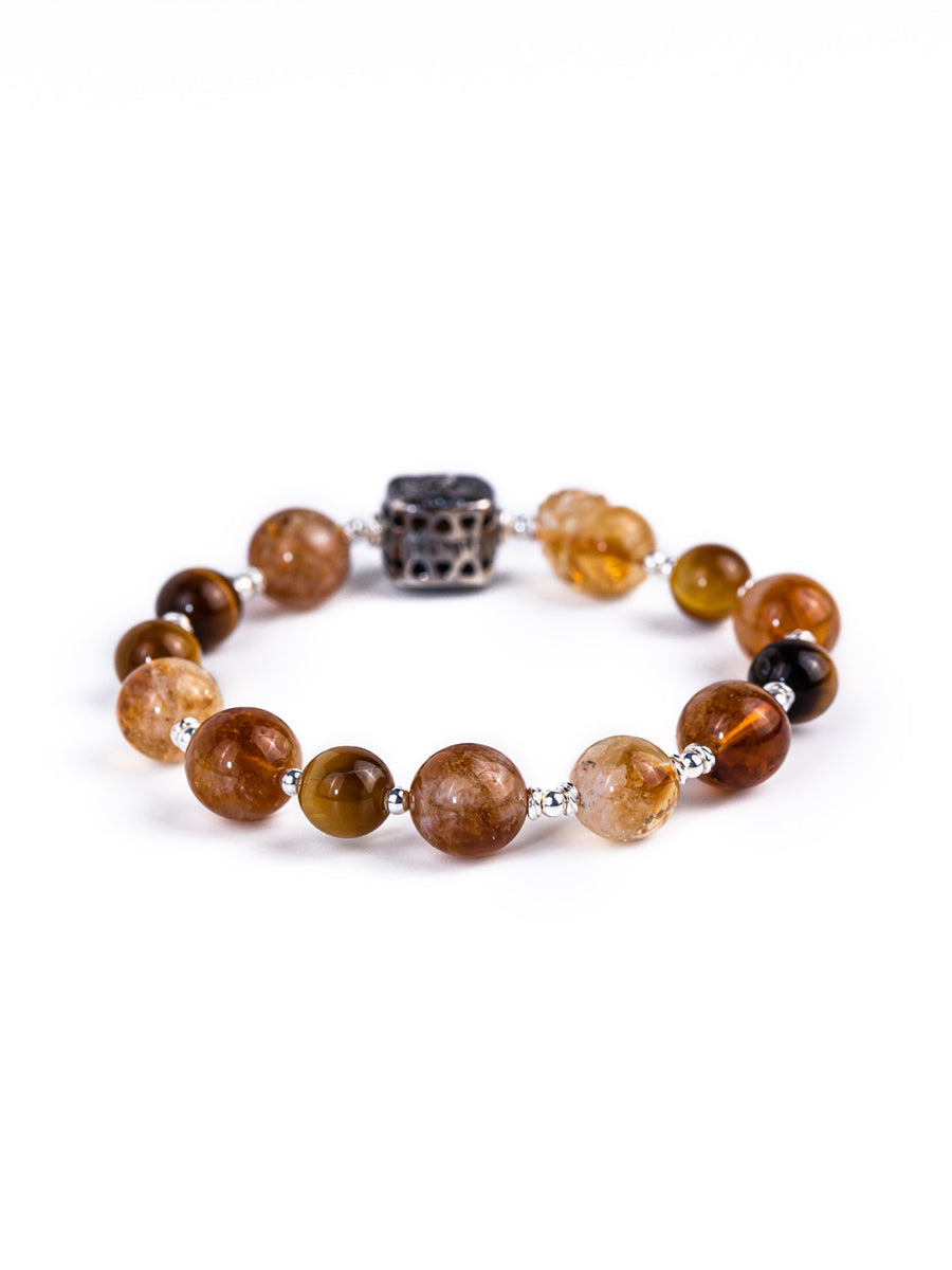 Yellow Jambhala Pixiu Multi-Gem Bracelet | Prosperity, Protection & Abundance Energy