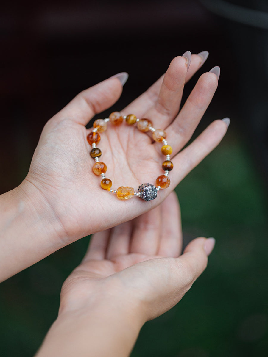 Yellow Jambhala Pixiu Multi-Gem Bracelet | Prosperity, Protection & Abundance Energy